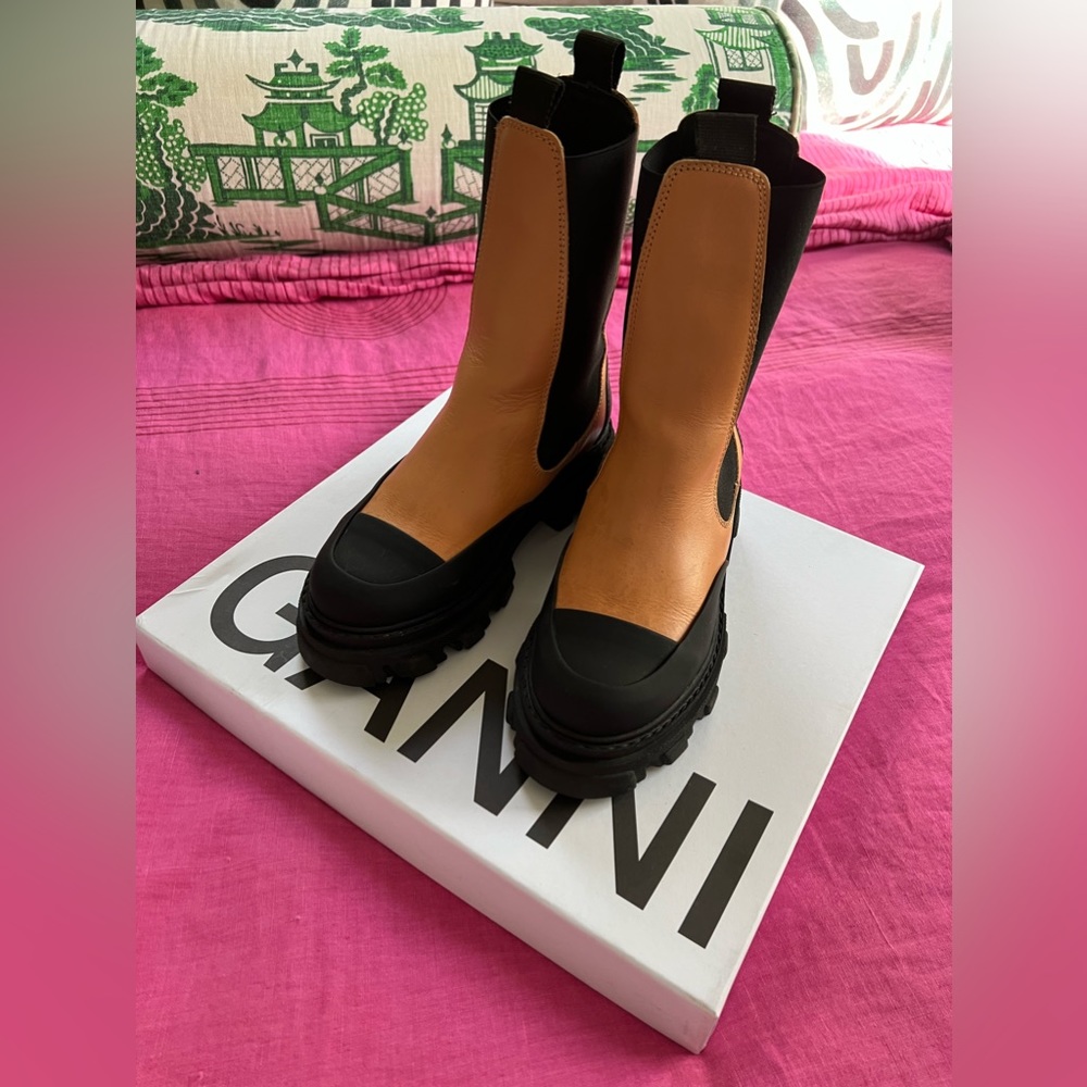 Ganni Cleated Mid Chelsea Boot